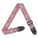 AMUMU Vegan Guitar Straps - Paisley Pink & Black