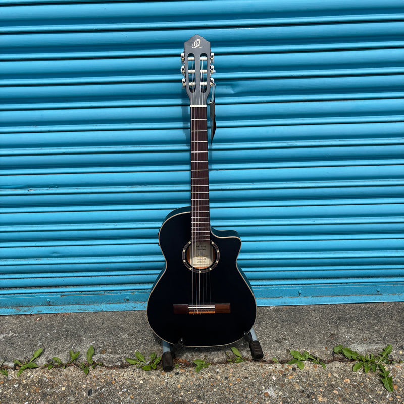 Ortega Family Series 3/4 Electro Classical Guitar  - Satin Black with Padded Gig Bag -