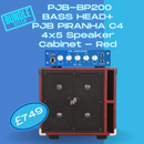 Bass Brilliance Bundle Phill Jones Bass PJB-200 Head + Piranha C4 4x5 Speaker Cabinet Red