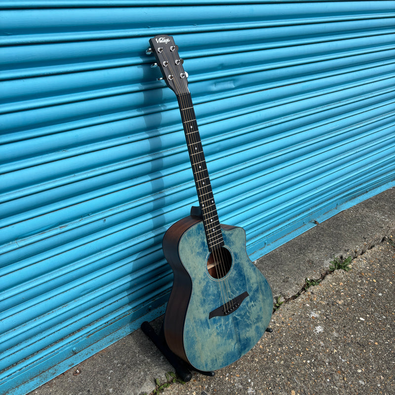 Vintage Pacific Coast Series Acoustic Guitar Denim Blue