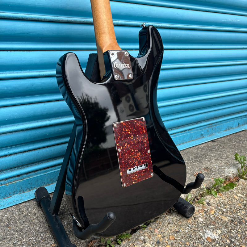 Crafter Crema HSS Electric Guitar - Cosmic Black with Maple Fingerboard