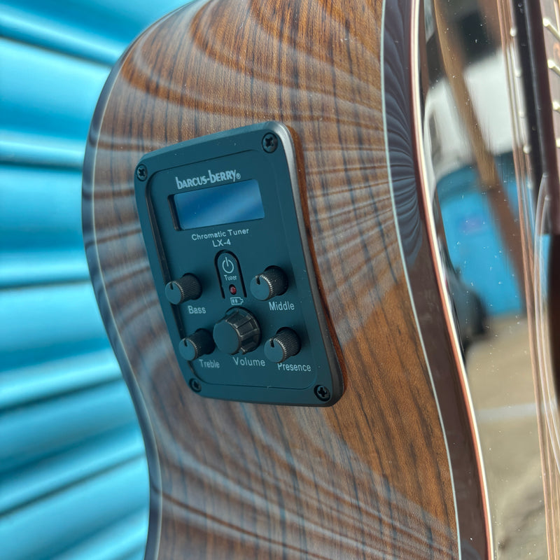 Washburn VITE S9V Bella Tono Studio Cutaway Electro Acoustic Guitar Gloss Charcoal Burst
