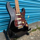 Crafter Crema HSS Electric Guitar - Cosmic Black with Maple Fingerboard