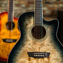 Washburn DFBACEB Burl ACE Deep Forest Cutaway Electro Acoustic Guitar - Black