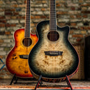 Washburn DFBACEB Burl ACE Deep Forest Cutaway Electro Acoustic Guitar - Black
