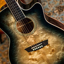 Washburn DFBACEB Burl ACE Deep Forest Cutaway Electro Acoustic Guitar - Black