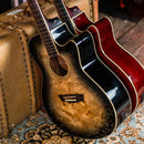 Washburn DFBACEB Burl ACE Deep Forest Cutaway Electro Acoustic Guitar - Black