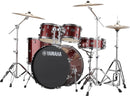 Yamaha Rydeen Burgundy Glitter 20" Shell Pack Hardware and Cymbals