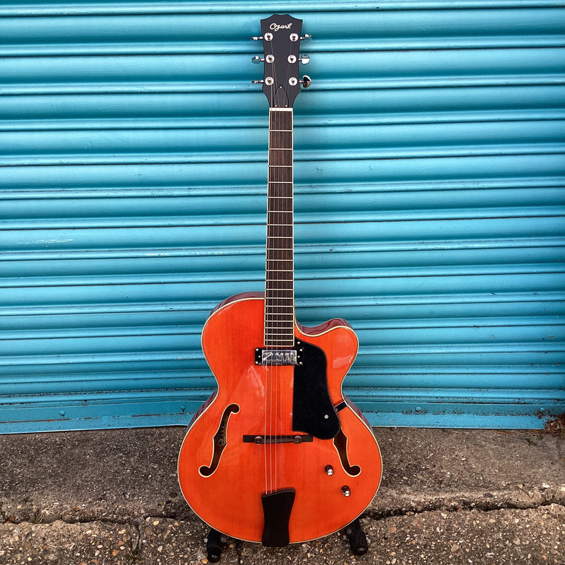 Ozark Jazz Archtop Guitar in Orange Finish