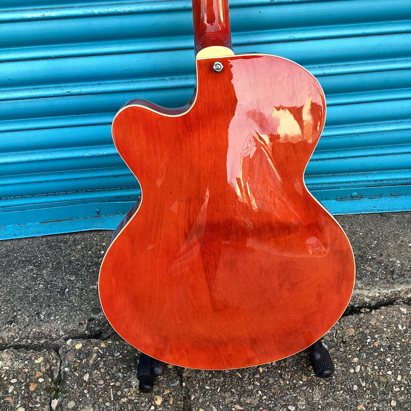 Ozark Jazz Archtop Guitar in Orange Finish