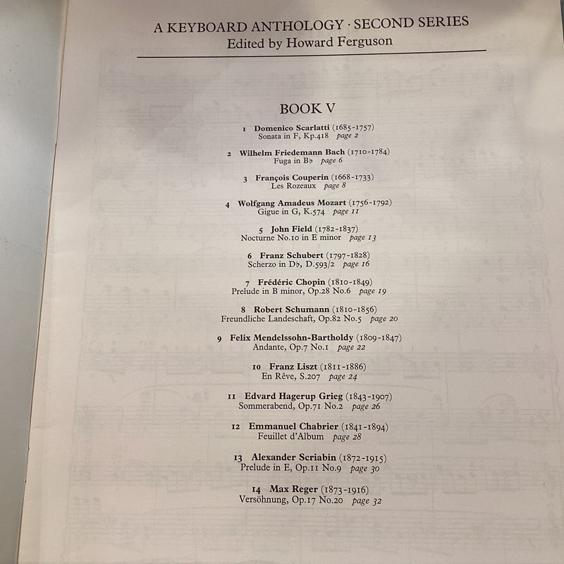 A Keyboard Anthology Second Series Book V - Grade 7 (1981 Edition)