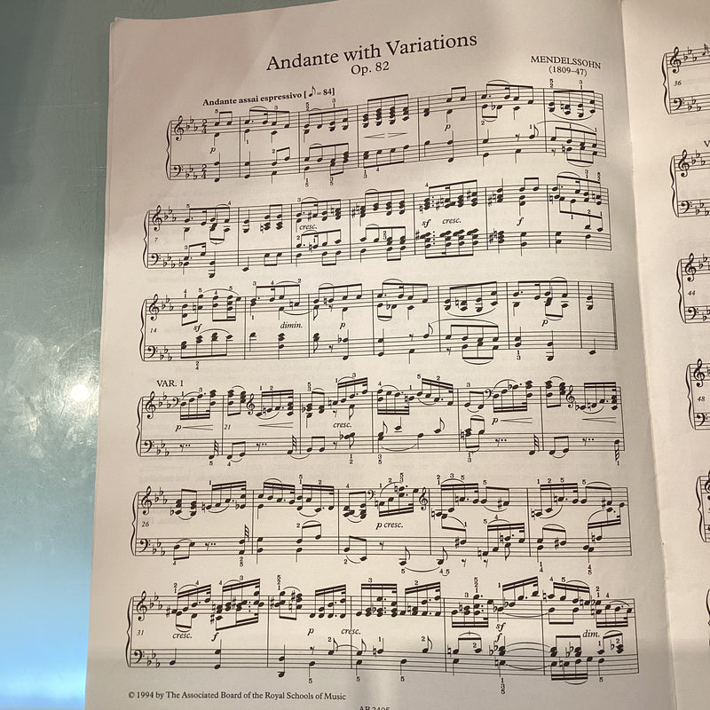 Mendelssohn Andante with Variations Op.82 Edited by Robin Langley ABRSM