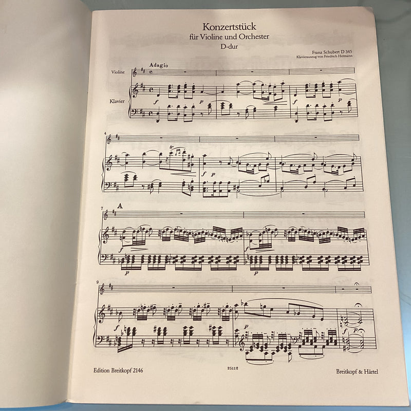 Schubert Konzertstück (Concerto) for Violin and Piano D 345 Nr. 2146
