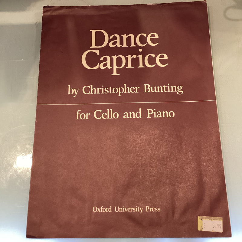Dance Caprice by Christopher Bunting for Cello and Piano - OUP