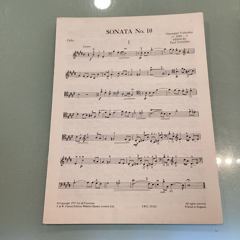 Giuseppe Valentini Sonata No.10 for Cello and Piano