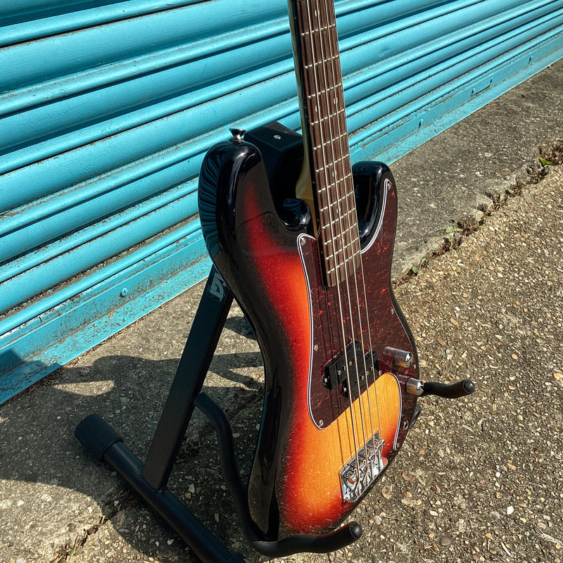 SX 3/4 Short Scale Precision Style Bass Guitar in 3 Colour Sunburst (including Gigbag)