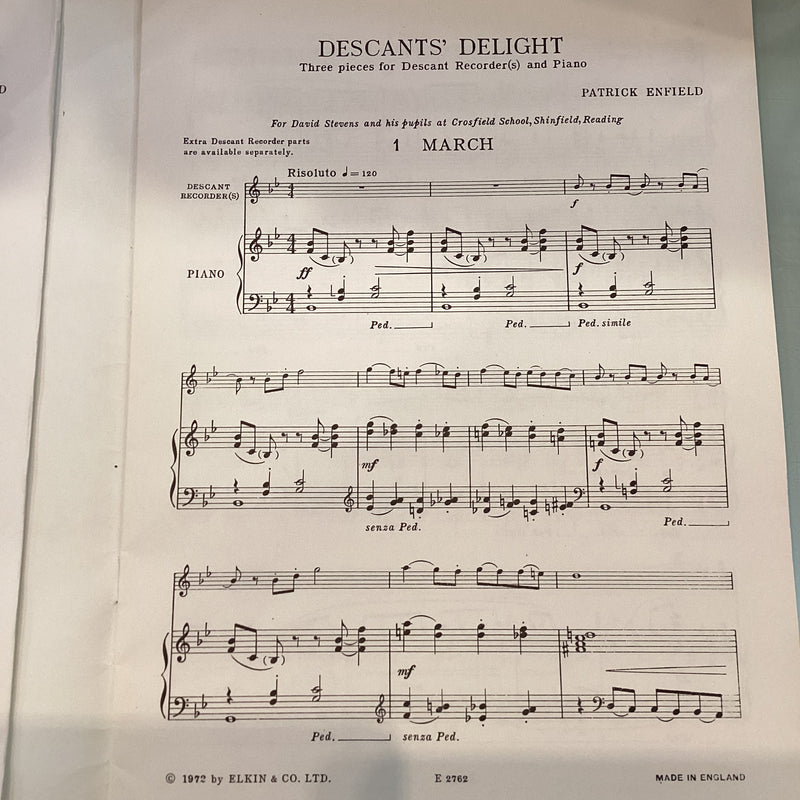 Descant's Delight - Patrick Enfield for Descant Recorder and Piano