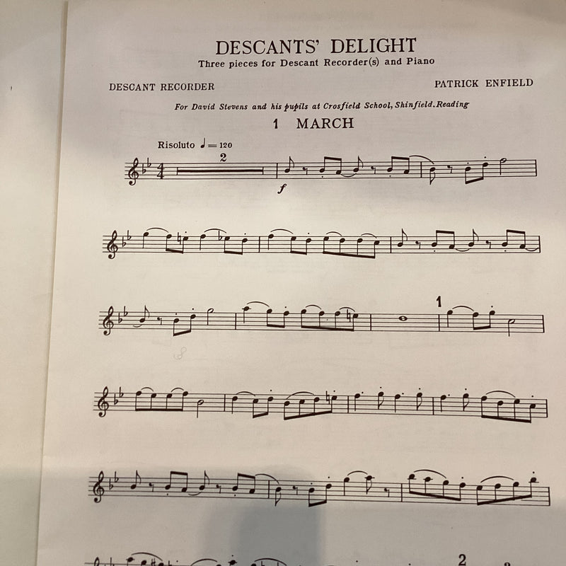 Descant's Delight - Patrick Enfield for Descant Recorder and Piano