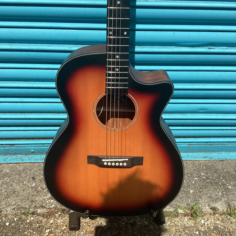 Vintage Stage Series Grand Auditorium Electro Acoustic Guitar with Cutaway in Sunburst