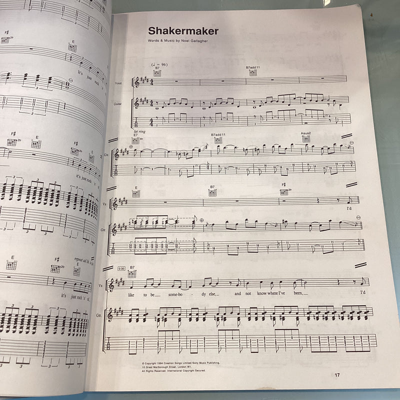 (Pre-Loved) Oasis Definitely Maybe Guitar Tab Book