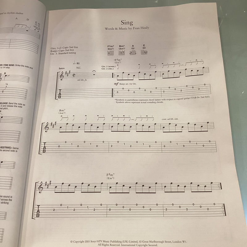 (Pre-Loved) Travis The Invisible Band Guitar Tab