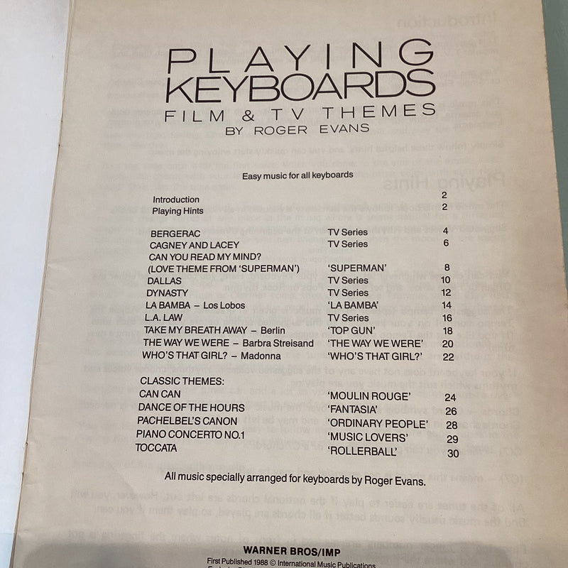 Playing Keyboards Film and TV Themes - Roger Evans