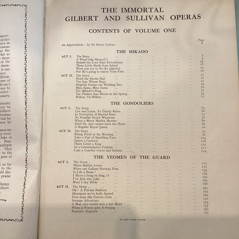 (Pre-Loved) The Immortal Gilbert and Sullivan Operas Vol.1 Hardback