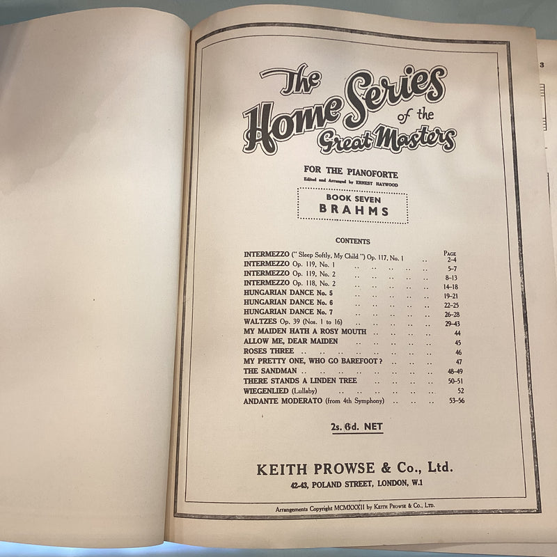 (Pre-Loved) The Home Series of the Great Masters. Volume 7 Brahms