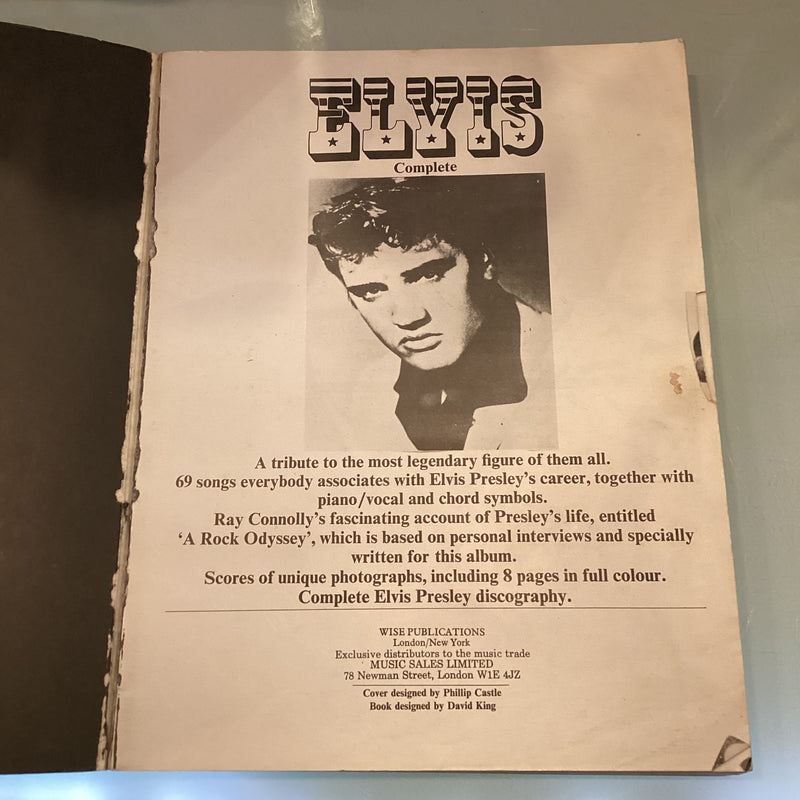 (Pre-Loved) Elvis Complete - Wise Publications (1974) Piano, Voice and Guitar