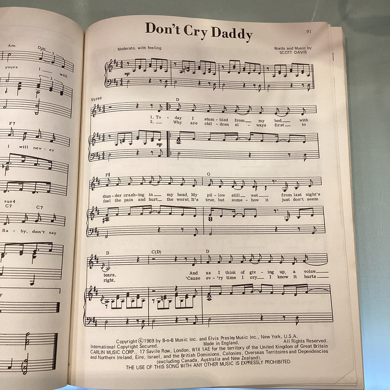 (Pre-Loved) Elvis Complete - Wise Publications (1974) Piano, Voice and Guitar