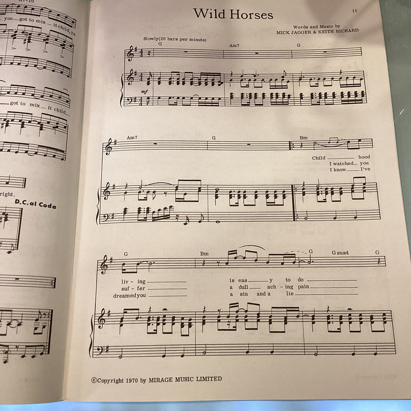 (Pre-Loved) The Rolling Stones - Sticky Fingers (Mirage Music) Piano, Vocal and Guitar