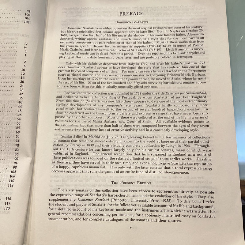 (Pre-Loved) Scarlatti Sixty Sonatas Volume 1 for Piano (Schirmer's Library of Musical Classic Edition)