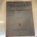 (Pre-Loved) Brahms Zwei Rhapsodien for Piano  Opus 79 Urtext (G.Henle Verlag)