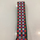 Bootsy Premium Woven Guitar Straps - Green White Red Blue Chequered
