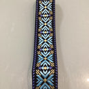 Bootsy Premium Woven Guitar Straps - Violet Blue Yellow Diamond Pattern