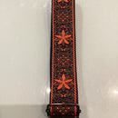 Bootsy Premium Woven Guitar Straps - Orange and Black Star
