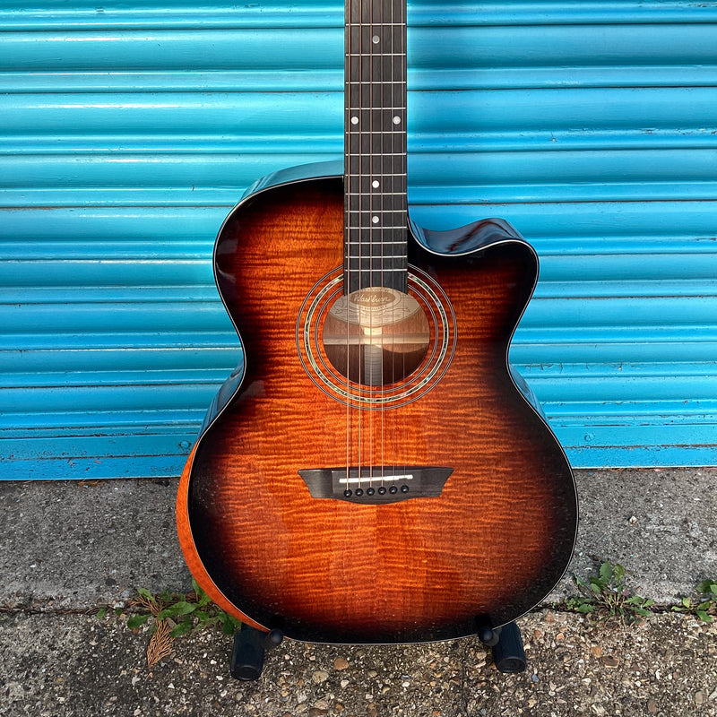 Washburn Comfort WCG12FCE Electro Acoustic Guitar with Cutaway in Cognac Sunburst