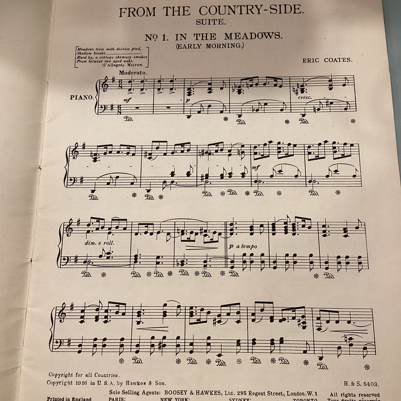 (Pre-Loved) From The Country Side For Piano by Eric Coates - Hawkes and Son
