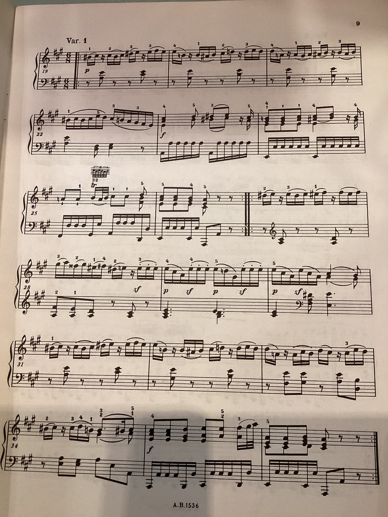 (Pre-Loved) Mozart Sonatas for Piano - Sonata in A K.331 - Edited by Stanley Sadie