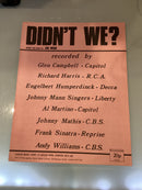 (Pre-Loved) Didn't We by Jim Webb Single Sheet for Piano and Voice