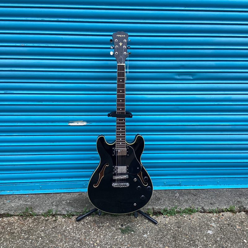 (Pre-Loved) Aria TA-50 Semi Hollow Electric Guitar in Black