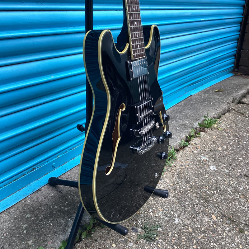 (Pre-Loved) Aria TA-50 Semi Hollow Electric Guitar in Black