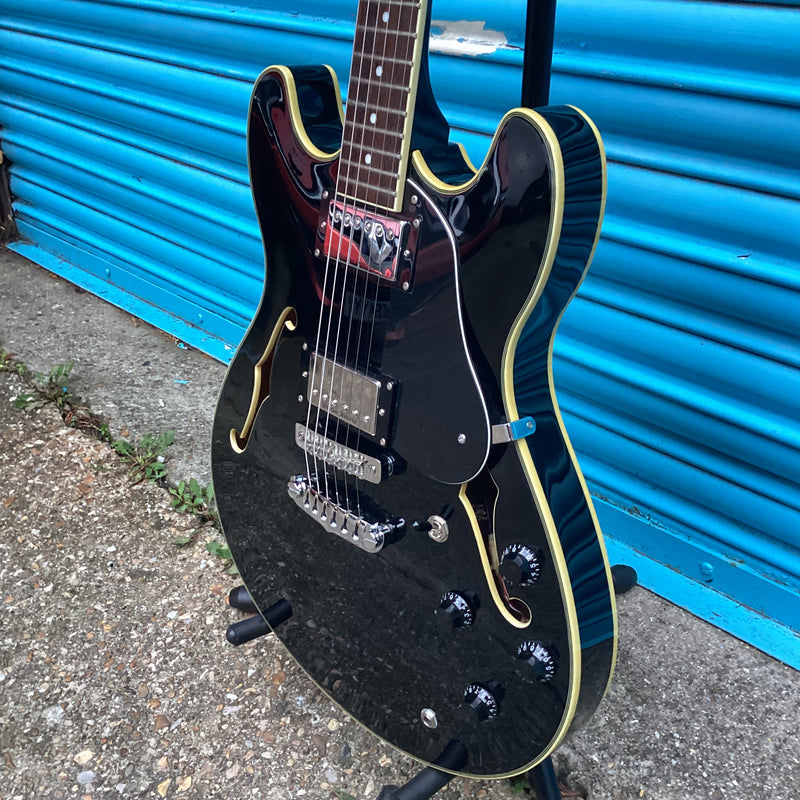 (Pre-Loved) Aria TA-50 Semi Hollow Electric Guitar in Black