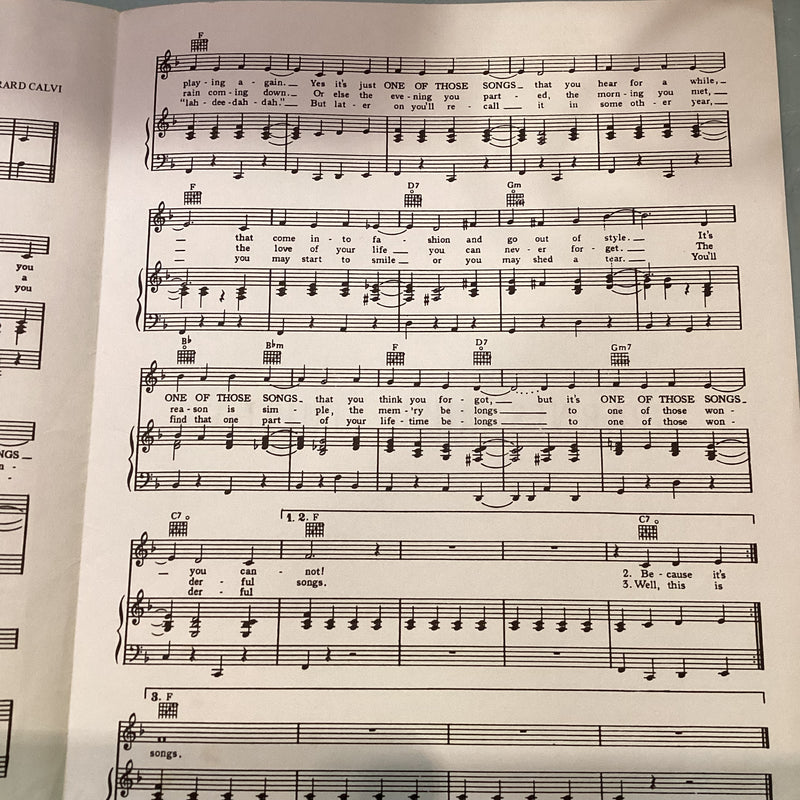 (Pre-Loved) One of Those Songs (Le Bal De Madame De Mortemouille) Single Sheet for Piano and Voice