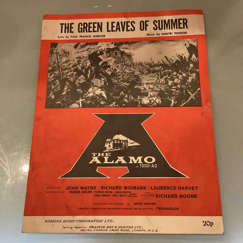 (Pre-Loved) The Green Leaves of Summer - Webster/Tiomkin from John Wayne's The Alamo Piano and Voice