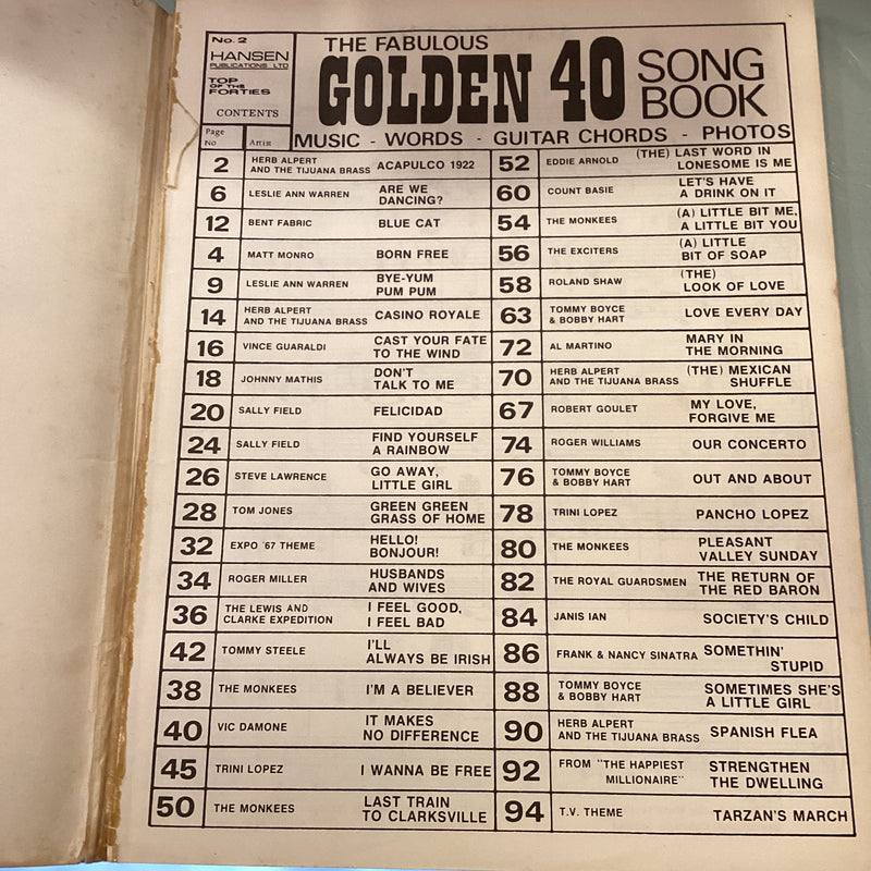 (Pre-Loved) The Fabulous Golden 40 Song Book - Voice and Piano