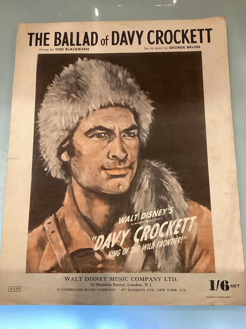 (Pre-Loved) The Ballad of Davy Crocket Single Sheet for Voice and Piano
