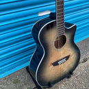 Washburn DFBACEB Burl ACE Deep Forest Cutaway Electro Acoustic Guitar - Black