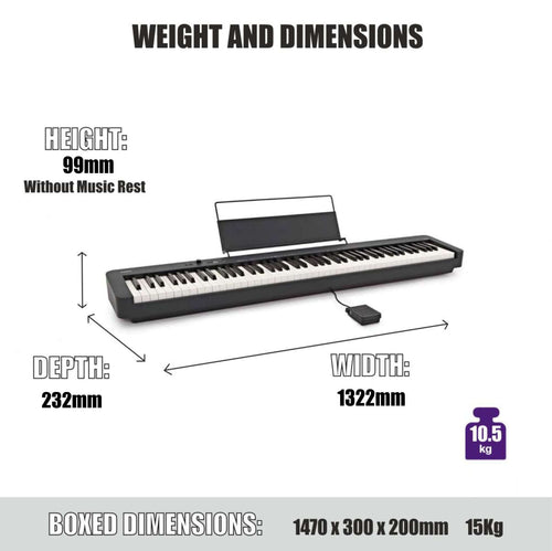 Casio CDP-S110 Digital Piano Bundle with TGI TGKT1 stand