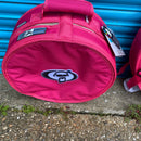 Protection Racket Limited Edition Dark Pink Drum Bag Pack (14''x5.5" Snare Bag, 22" Cymbal Bag with Backpack and Stick Bag)